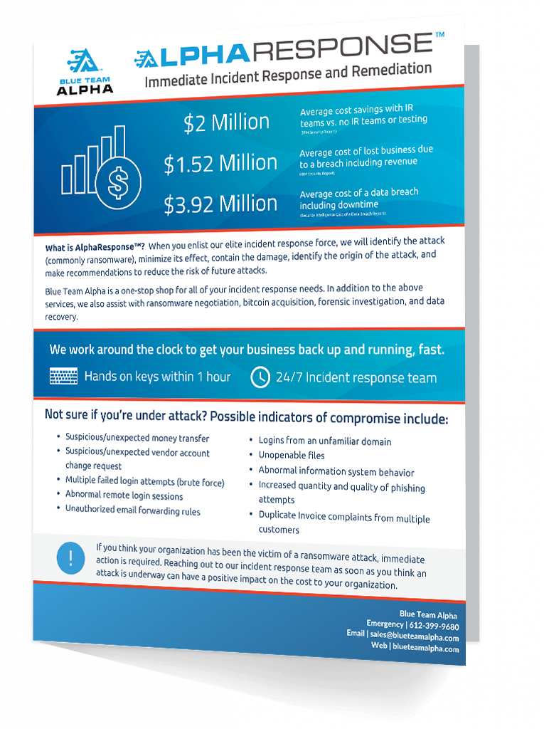 AlphaResponse Incident Response and Remediation One-Pager