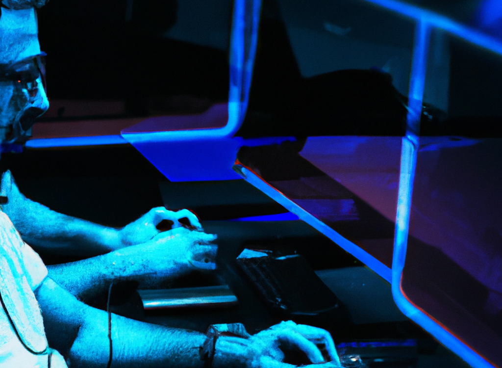 two people typing on a keyboard