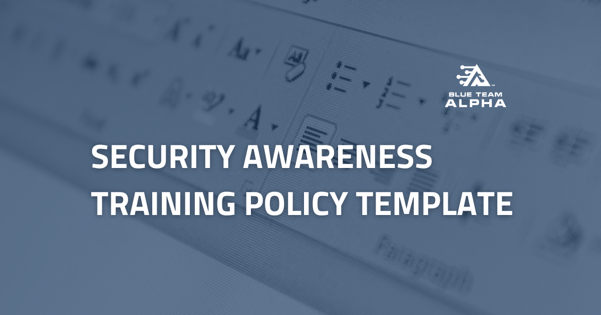 Security Awareness Training Policy Template BTA